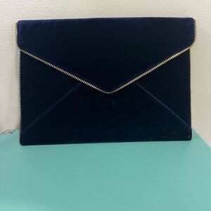 Rebecca Minkoff Moon Velvet Envelope Clutch with Gold Accents